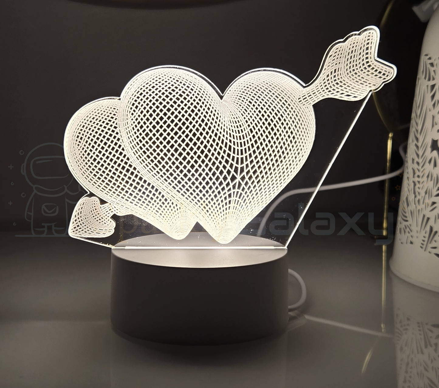 Night Light Creative Acrylic LED Table Heart Lamp