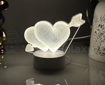 Night Light Creative Acrylic LED Table Heart Lamp