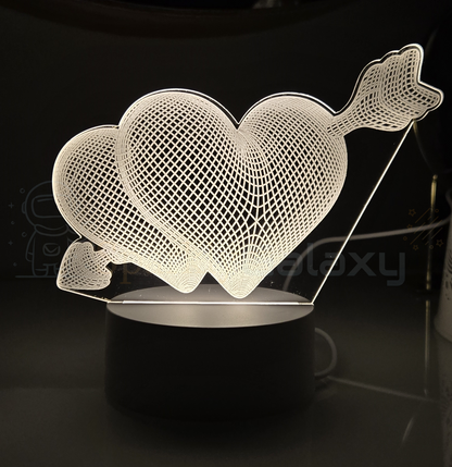 Night Light Creative Acrylic LED Table Heart Lamp